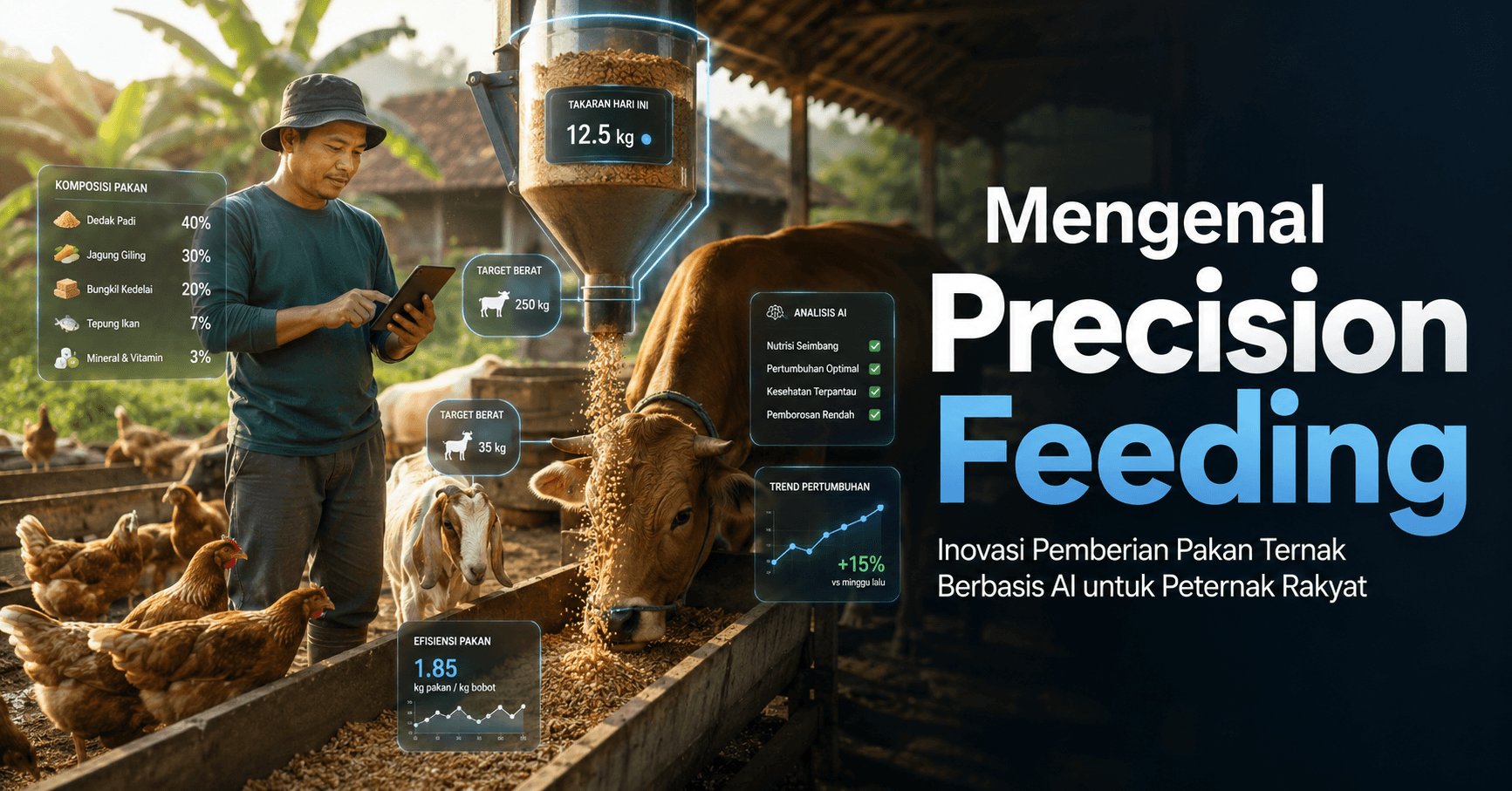 Thumbnail Mengenal Precision Feeding: Inovasi Pemberian Pakan Ternak Berbasis AI untuk Peternak Rakyat