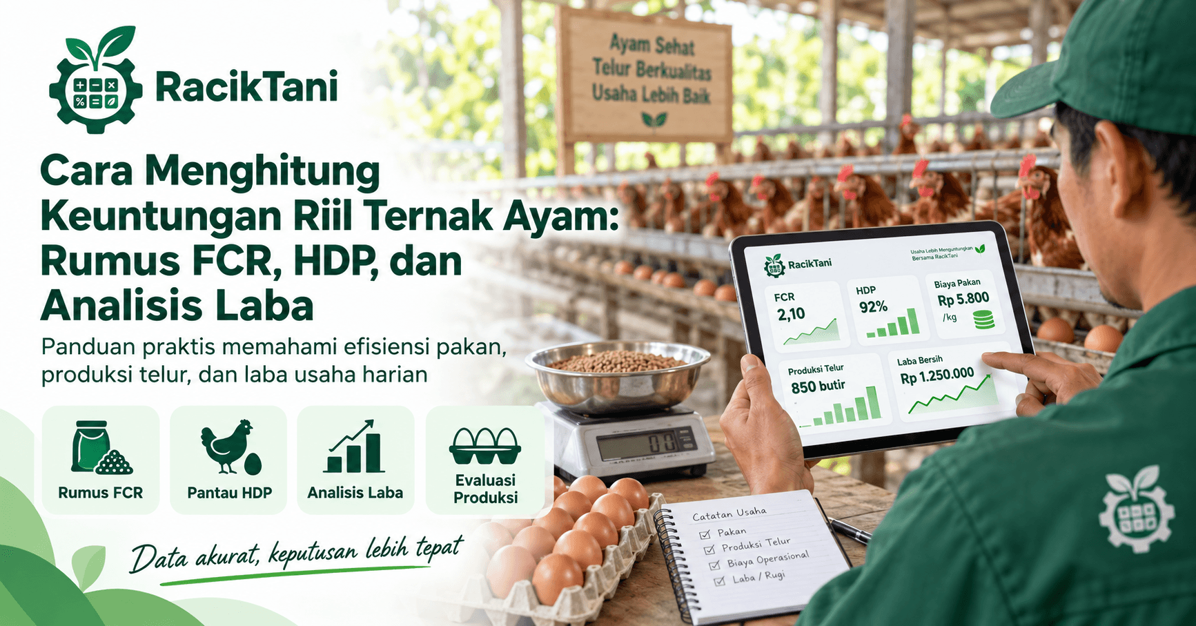 Thumbnail Cara Menghitung Keuntungan Riil Ternak Ayam: Rumus FCR, HDP, dan Analisis Laba