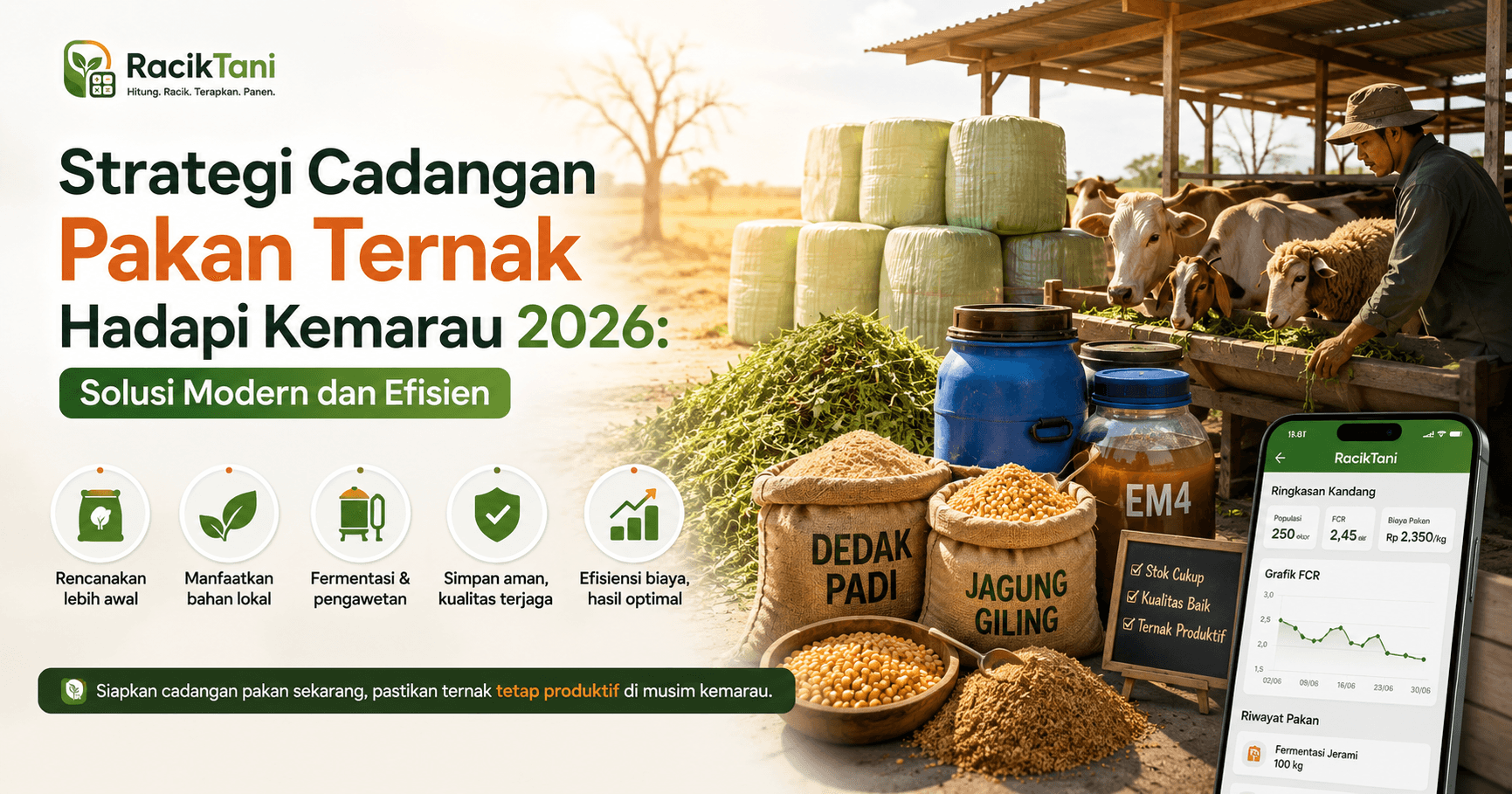 Thumbnail Strategi Cadangan Pakan Ternak Hadapi Kemarau 2026: Solusi Modern dan Efisien